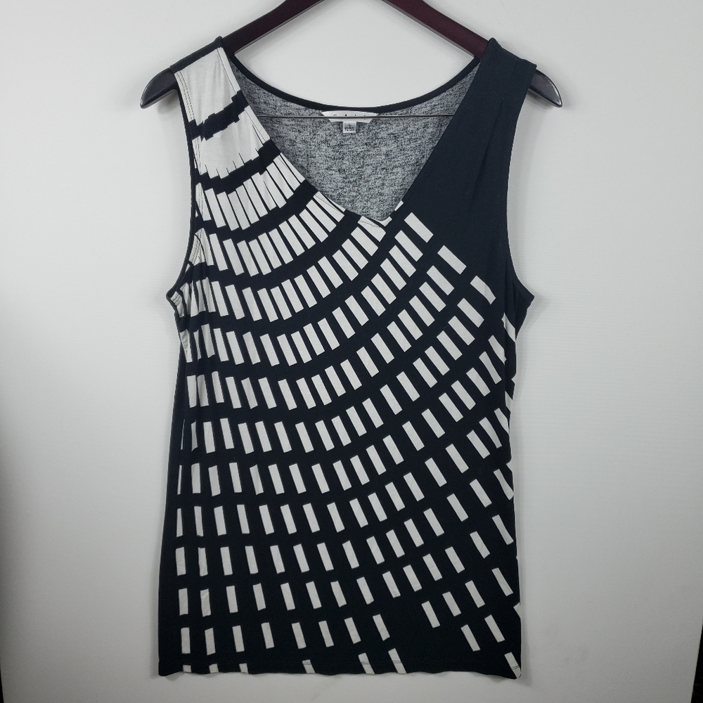 4/$15 CABI black/white top size LARGE